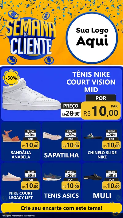 Modelo de Rede Social para Stories com o tema Semana do Cliente para Calçados