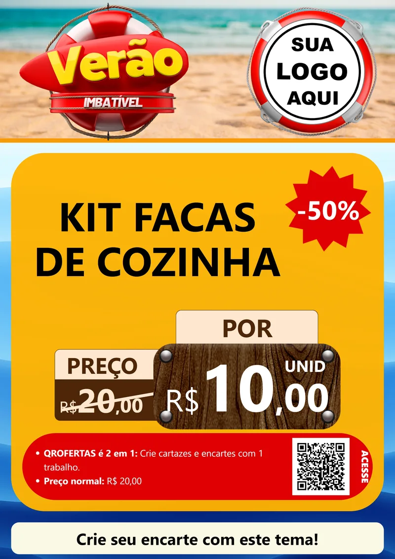 Modelo de Cartaz para Cartaz A4 Vertical com o tema Verão Imbatível para Utilidades Domésticas