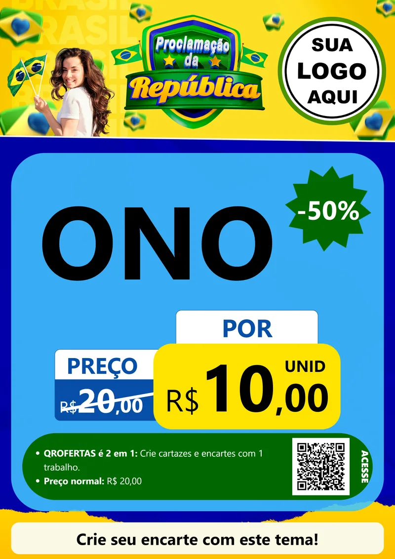 Modelo de Cartaz para Cartaz A4 Vertical com o tema Proclamação da República para Óticas