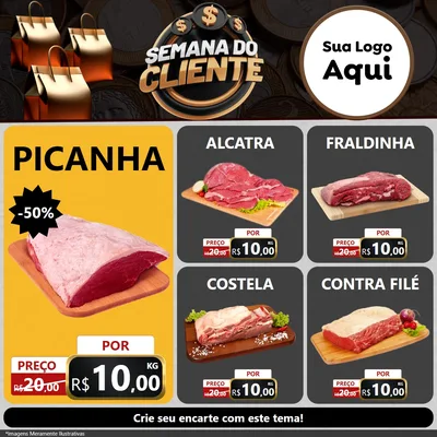 Modelo de Rede Social para Feed Facebook com o tema Semana do Cliente para Açougue