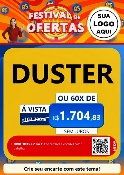 Modelo de Cartaz para Cartaz A4 Vertical com o tema Festival de Ofertas para Concessionaria de Carros