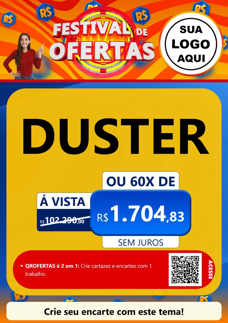 Modelo de Cartaz para Cartaz A4 Vertical com o tema Festival de Ofertas para Concessionaria de Carros
