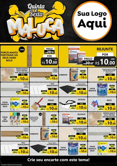 Modelo de Encarte para Encarte A4 Vertical com o tema Quinta e Sexta Maluca para Pisos e revestimentos