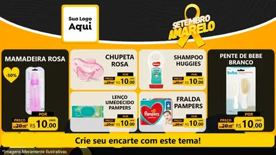 Modelo de TV para TV Horizontal com o tema Setembro Amarelo para Bebês