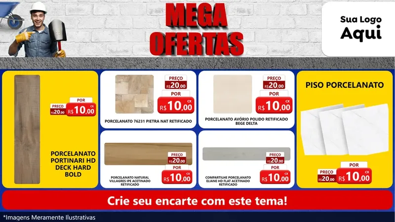 Modelo de TV para TV Horizontal com o tema Material de Construção para Pisos e revestimentos