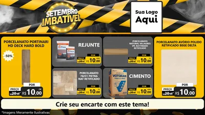 Modelo de TV para TV Horizontal com o tema Setembro Imbatível para Pisos e revestimentos