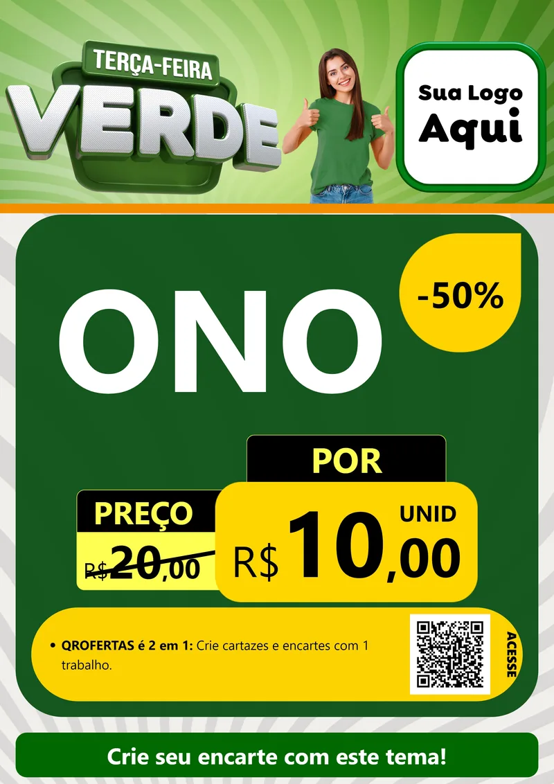 Modelo de Cartaz para Cartaz A4 Vertical com o tema Terça - Feira Verde para Óticas