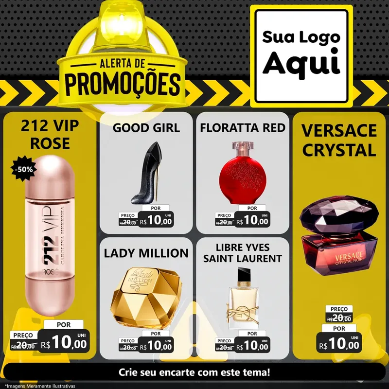 Modelo de Rede Social para Feed Facebook com o tema Alerta de Promoções para Perfumes