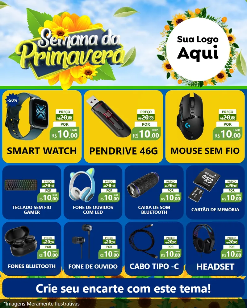 Modelo de Rede Social para Feed Instagram com o tema Semana da Primavera para Informática