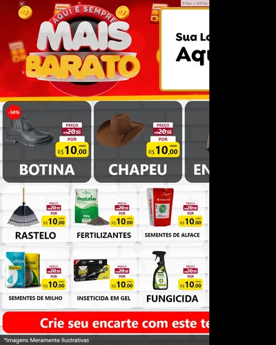 Modelo de Rede Social para Feed Instagram com o tema Mais Barato para Agropecuária