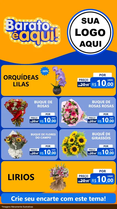 Modelo de TV para TV Vertical com o tema Barato é aqui para Floricultura e jardim