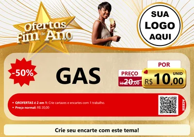 Modelo de Cartaz para Cartaz A4 Horizontal com o tema Ofertas Fim de Ano para Água e gás