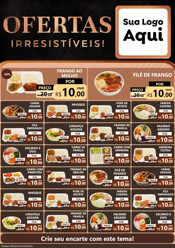 Modelo de Encarte para Encarte A4 Vertical com o tema Ofertas Irresistíveis! para Restaurante