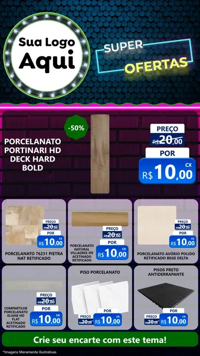 Modelo de Rede Social para Stories com o tema Super Ofertas para Pisos e revestimentos