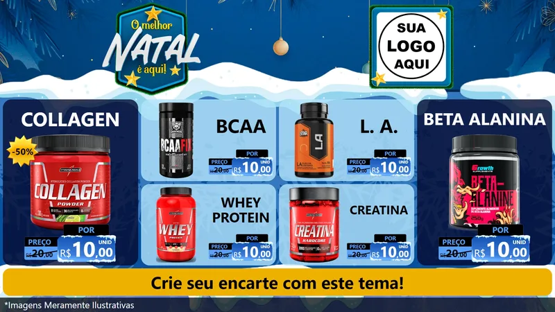 Modelo de TV para TV Horizontal com o tema O Melhor Natal É Aqui! para Suplementos alimentares