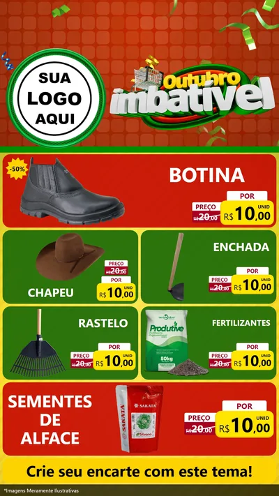Modelo de TV para TV Vertical com o tema Outubro Imbatível para Agropecuária