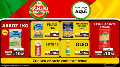 Modelo de TV para TV Horizontal com o tema Semana Farroupilha para Supermercado