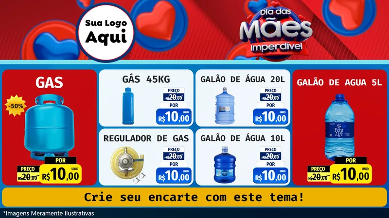 Modelo de TV para TV Horizontal com o tema Dia Das Mães Imperdível para Água e gás