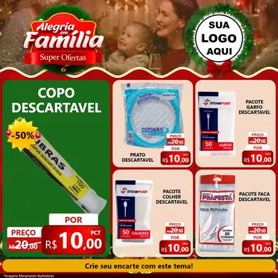 Modelo de Rede Social para Feed Facebook com o tema Alegria Em Família - Super Ofertas para Embalagens