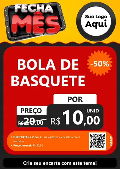 Modelo de Cartaz para Cartaz A4 Vertical com o tema Fecha Mês para Artigos Esportivos