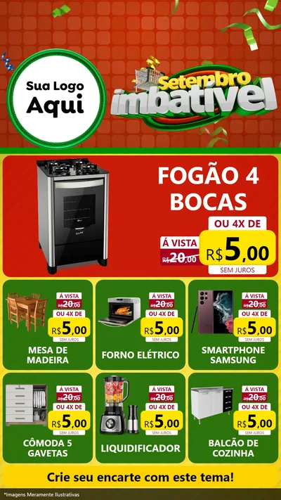 Modelo de Rede Social para Stories com o tema Setembro Imbatível para Móveis e Eletro
