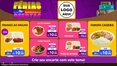 Modelo de TV para TV Horizontal com o tema Férias com Grandes Ofertas para Restaurante