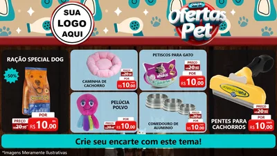 Modelo de TV para TV Horizontal com o tema Dia de Ofertas Pet para Pet Shop