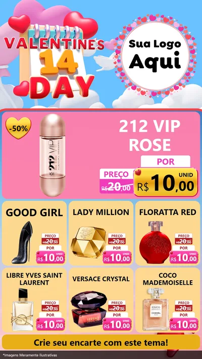 Modelo de Rede Social para Stories com o tema Valentine's Day para Perfumes