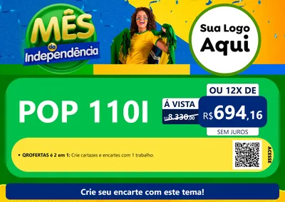 Modelo de Cartaz para Cartaz A4 Horizontal com o tema Mês da Independência para Concessionaria de Motos