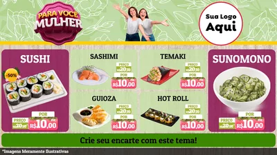 Modelo de TV para TV Horizontal com o tema Para Você Mulher para Comida japonesa
