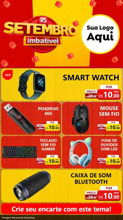 Modelo de TV para TV Vertical com o tema Setembro Imbatível para Informática