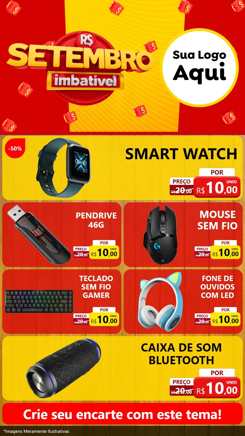 Modelo de TV para TV Vertical com o tema Setembro Imbatível para Informática