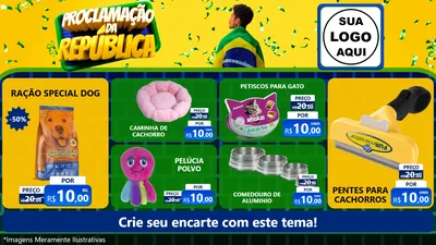 Modelo de TV para TV Horizontal com o tema Proclamação da República para Pet Shop