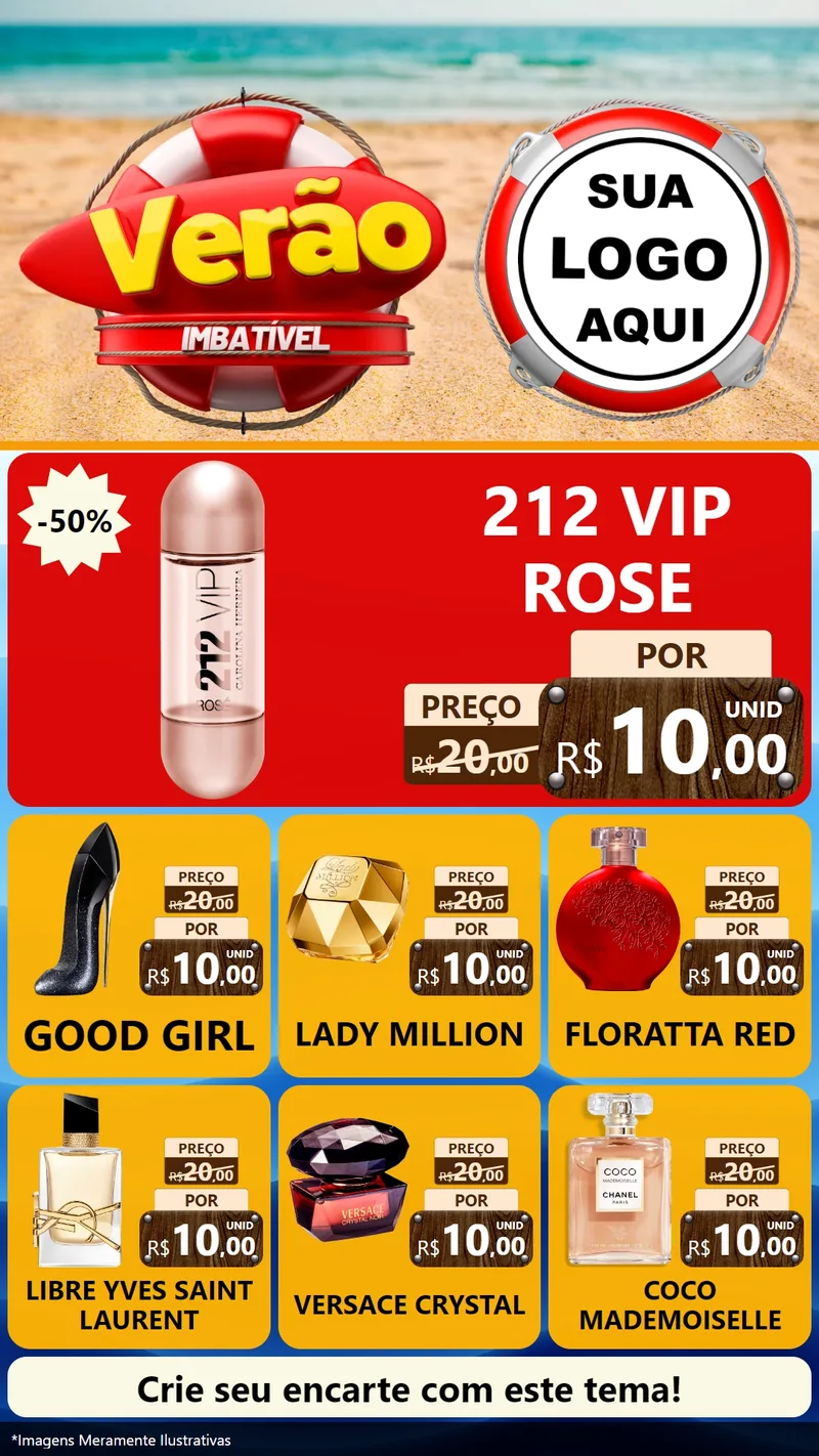 Modelo de Rede Social para Stories com o tema Verão Imbatível para Perfumes