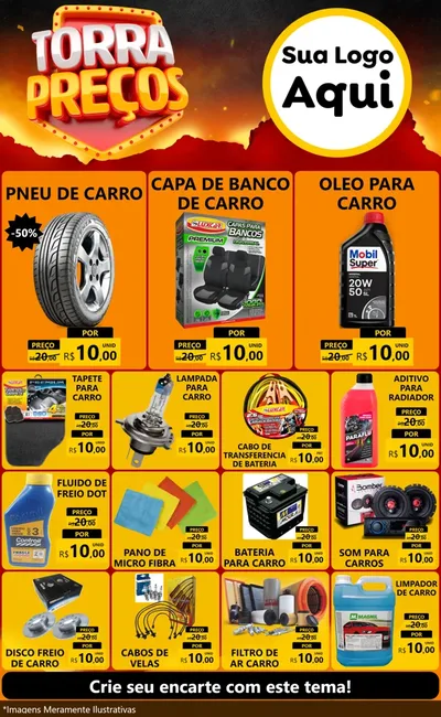 Modelo de Encarte para Encarte Grande com o tema Torra Preços para Auto peças
