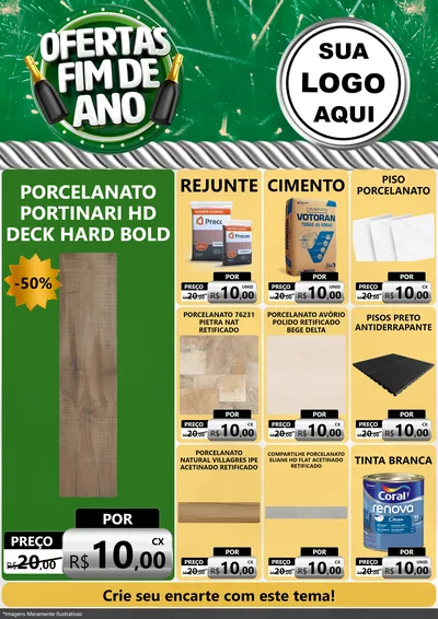 Modelo de Encarte para Encarte A4 Vertical com o tema Ofertas Fim de Ano para Pisos e revestimentos