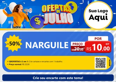 Modelo de Cartaz para Cartaz A4 Horizontal com o tema Ofertas de Julho para Tabacaria