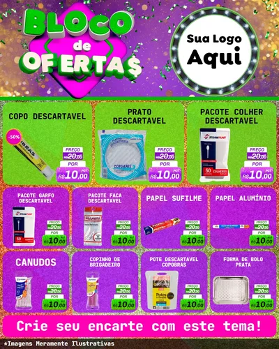 Modelo de Rede Social para Feed Instagram com o tema Bloco de Ofertas para Embalagens