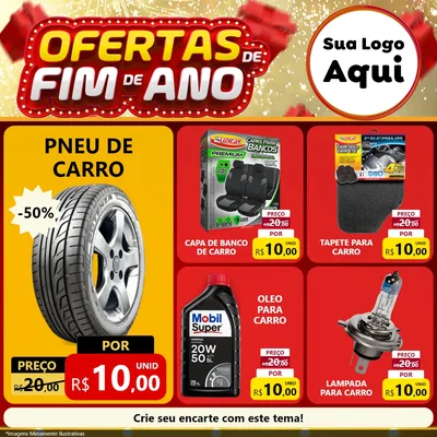 Modelo de Rede Social para Feed Facebook com o tema Ofertas de Fim de Ano para Auto peças