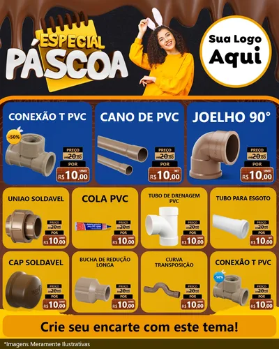 Modelo de Rede Social para Feed Instagram com o tema Especial Páscoa para Tubos e conexões