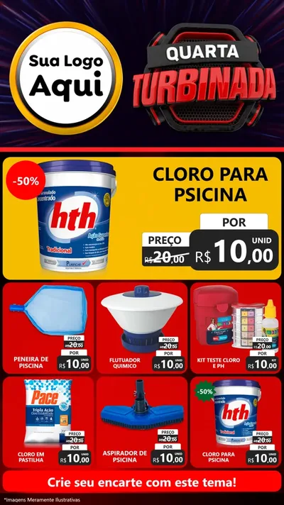 Modelo de Rede Social para Stories com o tema Quarta Turbinada para Produtos para Piscina