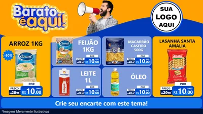 Modelo de TV para TV Horizontal com o tema Barato é aqui para Supermercado