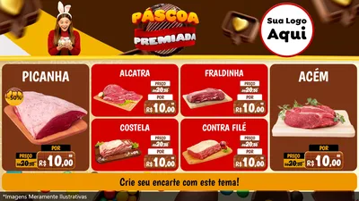 Modelo de TV para TV Horizontal com o tema Páscoa Premiada para Açougue