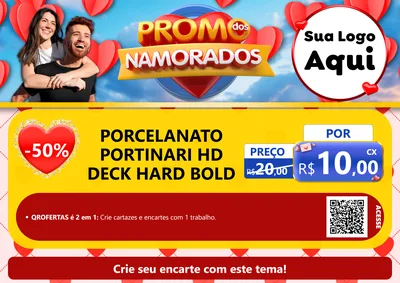 Modelo de Cartaz para Cartaz A4 Horizontal com o tema Promo dos Namorados para Pisos e revestimentos