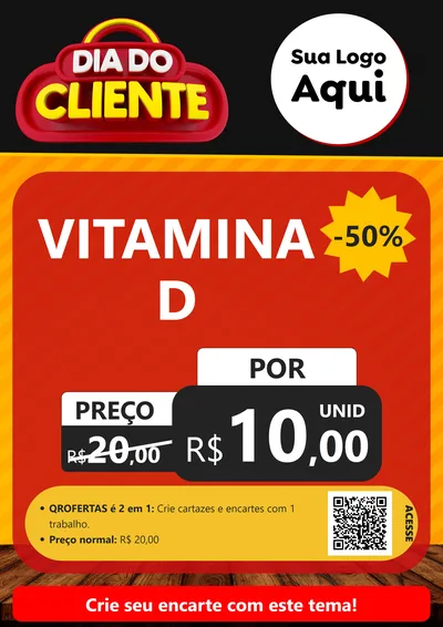 Modelo de Cartaz para Cartaz A4 Vertical com o tema Dia do Cliente para Farmácia
