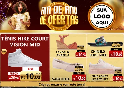 Modelo de Encarte para Encarte A4 Horizontal com o tema Fim de Ano de Ofertas para Calçados