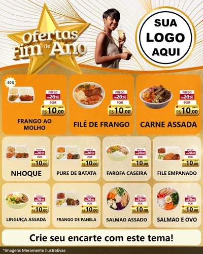 Modelo de Rede Social para Feed Instagram com o tema Ofertas Fim de Ano para Restaurante