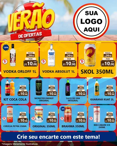 Modelo de Rede Social para Feed Instagram com o tema Verão de Ofertas para Distribuidora de bebidas
