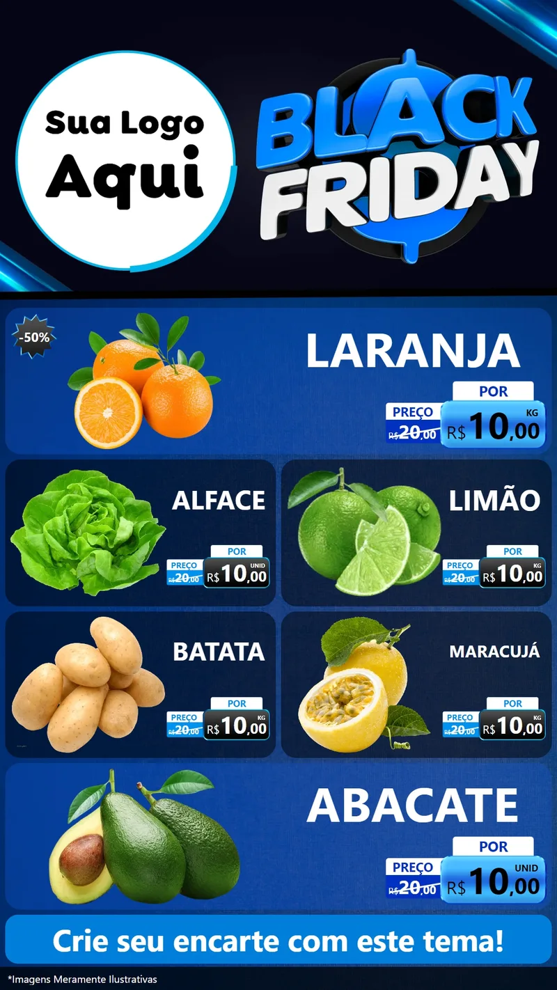 Modelo de TV para TV Vertical com o tema Black Friday para Hortifrúti