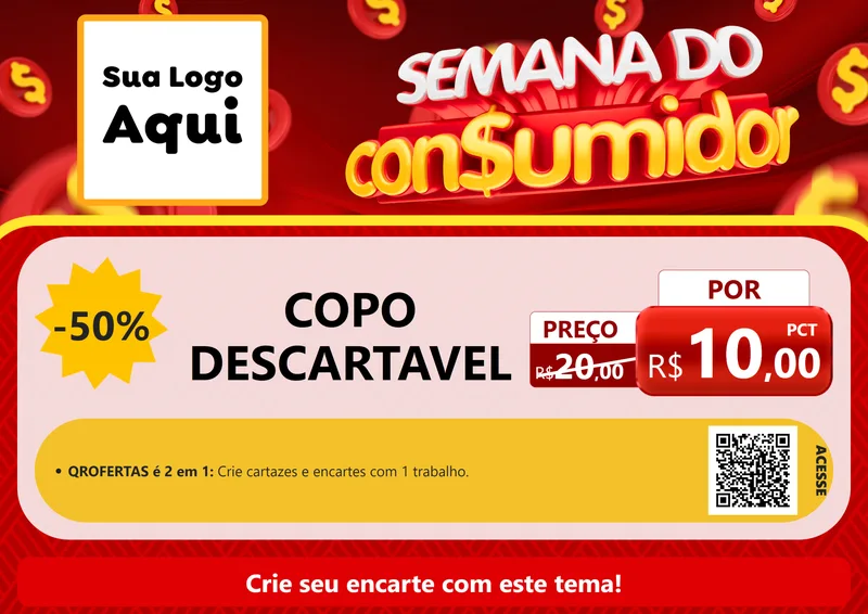 Modelo de Cartaz para Cartaz A4 Horizontal com o tema Semana do Consumidor para Embalagens